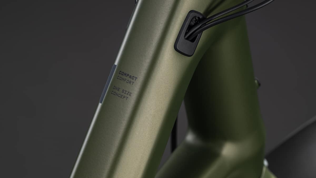 CUBE Compact Hybrid Comfort 545 reedgreen reflex Cockpit und Frontbereich
